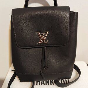 Black leather backpack